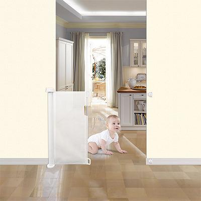 China Eco-freindly Retractable Baby Safety Gate Baby Gate Security Metal Retractable Gate for Kids Baby or Pet for sale