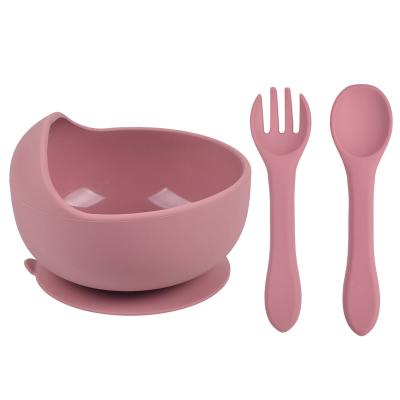 China Anti Spill High Earth Temperature Resistance Food Grade Silicone Baby Bowl For Kids And Baby for sale