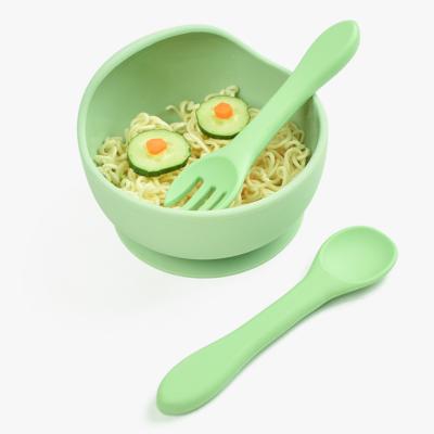 China Anti Spill Baby Silicone Bowl Set Multi Color Anti Spill Toddler Feeding Bowl for sale