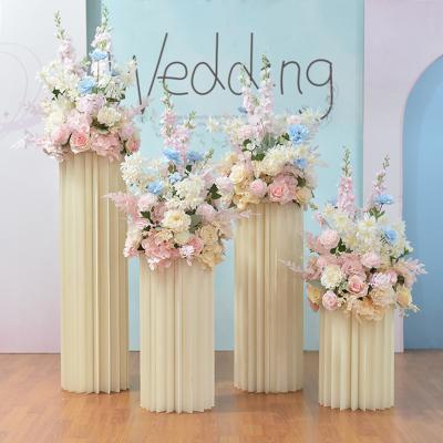 China Reusable hot selling paper folding pedestal pillar pedestal for wedding party decoration for sale