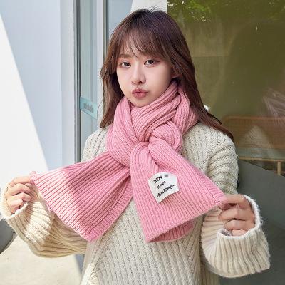 China Classic Solid Colors EE449 180*30cm Slouchy Thicken Simple Striped Soft Winter Wool Cashmere Cable Knit Faux Warm Women Scarf for sale