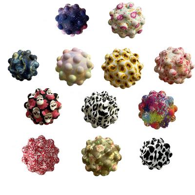 China AA233 Stress Reliever AA233 Camouflage Colored Squishy Balls Silicone Printing Stress Anxiety Stress Anxiety Relief 3D Printed The Restless Person Ball for sale