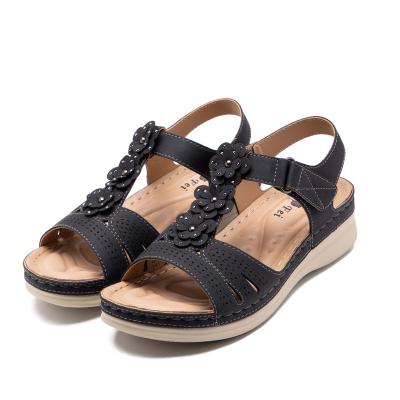 China The new lightweight women's thick soled sandals. fashionable and popular women's shoes.slope heel sandals for sale