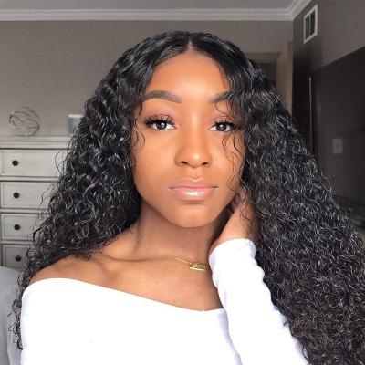 China Curly Curly Kinky Curly Front Lace Wig Female 4x4 Lace Closed Brazilian Real Hair Wigs Curly Wig 10A 150% Density for sale