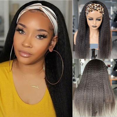 China BRI 28 Brazilian Hair Wigs Silky Straight Hairband 100% Seamless Wave Wigs 150 Density Remy Hair Wigs For Black Women for sale