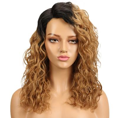 China Blonde Kinky Curly Bis Curly Hair Wigs For Black Women T1b/27 Colored Cheap Short Lace Wigs T Piece Kinky Curly Hair Wig for sale