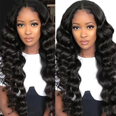 China Free Shipping Loose Wave 4X4 Lace Front Wig Human Hair Wigs 100% BRI Loose Wave Human Hair Indian Remy Closure Wig for sale