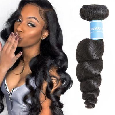 China 8A Loose Wave Brazilian Hair Grade 1/3/4 Loose Wave Human Hair Wigs Twin Loose Deep Machine Elastic Remy Hair Bundle Natural Color for sale