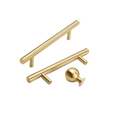 China New Chinese style modern furniture solid handle drawer touch pure copper gold brass handle chest cabinet door handle for sale