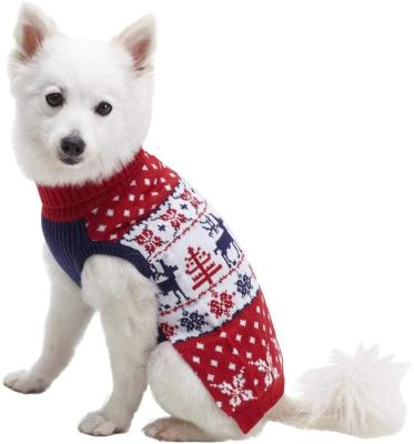 China Sustainable Wholesale Winter Knitted Pet Product Clothes Dog Christmas Sweaters for sale