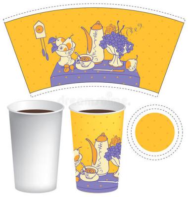 China Raw Material Printed And Cutted Paper Cup Sheet For Hot / Cold Drink Cup for sale