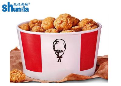 China Winkel- des Leistungshebelsgestrichenes papier Fried Chicken Waterproof Paper Food schöpft mit Deckel zu verkaufen