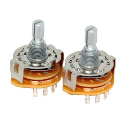 China Shaft 1 Pole 6 Control Switch Metal Posiiton 3 Position Selector Band Rotary Switches for sale