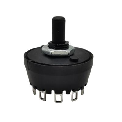 China Oven Plastic Black T125 3/4/5 Posiiton 5 Pin Rotary Volume Switches For Oven Juicer Fan for sale