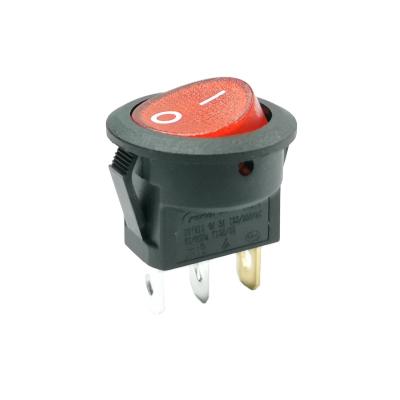 China Electrical Equipment Round 12v/24v Illuminated 3pins On Boat Marine Toggle Push Button LED Self-closing Switch for sale