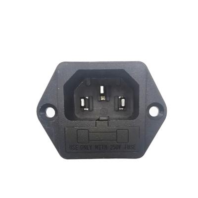 China Residential / General Purpose High Quality AC Power Inlet 3Pin 15A 10A 250VAC Black Snap-in Socket for sale