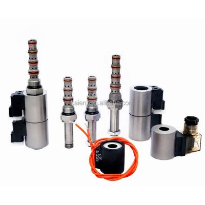 China 4 Dirección 3 Cartucho de posición de válvula de solenoide con rosca de bobina tipo conector doble en venta