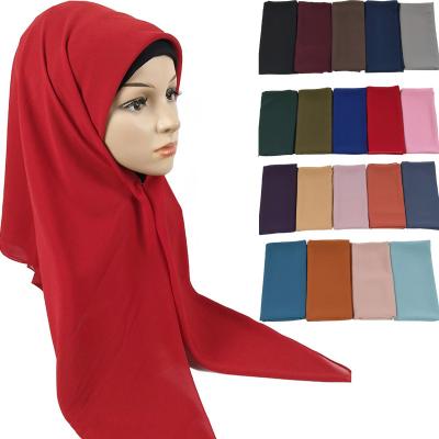 China 145*145cm Big Elegant Bubble Square Chiffon Plain Size Hijab Muslim Hijab Shawl for sale