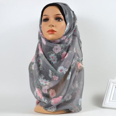 China Fashion Floral Print Viscose Women Scarf Flower Muslim Hijabs Shawl for sale