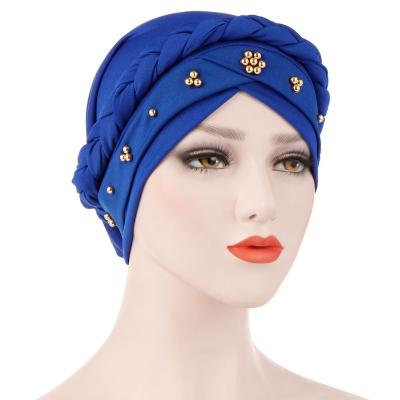 China European and American Best Selling Solid Color Hijab Fashion Ball Cap Muslim Inner Hood Gold Indian Hooded Hat Turban for sale