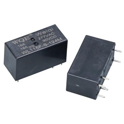 China Weiqi WL115F 8pin 24 Volt DC Power Relays 16a 277vac Sealed Normally Open PCB Miniature Relays for sale