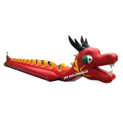 China 0.9mm PVC tarpaulin super fun 12 seats dragon inflatable banana boat for team building event, inflatable water dragon boat for sale for sale