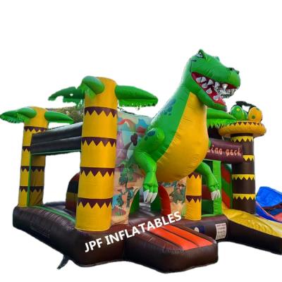 China PVC Tarpaulin Inflatable Dino Park Bouncy Castle With Slide For Kids. Inflatable dinosaur park for kids. for sale