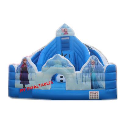 China 2021 Popular Hot Selling PVC Style Inflatable Frozen Bouncy Combo With 2 Slides In. Inflatable Frozen Bouncy Castle With Slides for sale