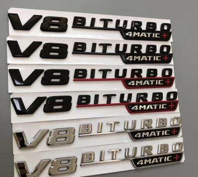 China Body Stickers V8 BiTurbo 4Matic+ Emblem Side Fender Badge For Mercedes Benz AMG CL63 E63 for sale