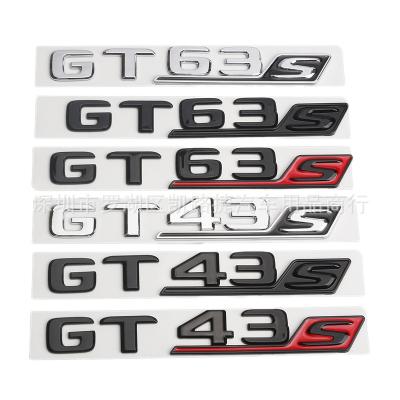 China Black Silver Body Stickers ABS Chrome Car Rear Trunk Emblem Logo Decals Badges For GT50 GT53 GT63S GTS AMG GT43 for sale