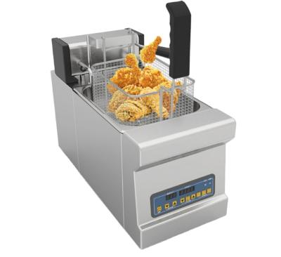 China Computer Panel TENSHINE OFE-H08 KFC Commercial Fast Food 8L Stainless Steel Deep Fryer Snack Machine for sale