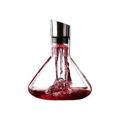 China Sustainable European style waterfall style wine rapid decanter, household glass decanter for sale