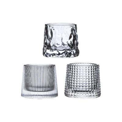 China Other Japanese Rotating Glass Stripe Cup Hammer Beer Cup Foreign Wine Rolling Whiskey Glass Cup for sale