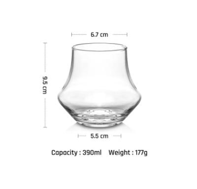 China Vintage cocktail glass Fashionable Crystal Beverage Glass Cocktail Roll Curved Frameless Glass for sale