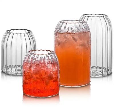 China Simplicity Fashionable ribbed heat-resistant corrugated cocktail beverage cup for sale