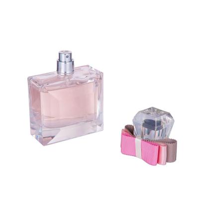 China Wholesale Cosmetic Luxury Clear 100ml Empty Square Shaped Spray Glass Perfume Bottle for sale