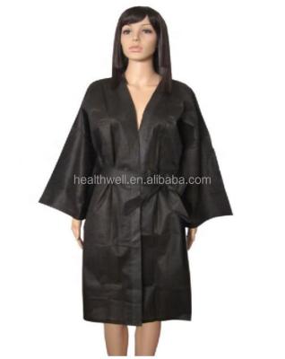 China SMS Disposable Non Woven Professional Hair Salon Styling Cape With Adjustable Neckline for sale