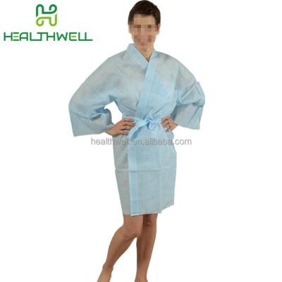 China Open Spa Unisex Beauty Center Non Woven SMS Cuff Salon Kimono Disposable Uniform for sale