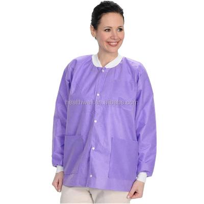 China Unisex Doctor Lab Coat 100% Polypropylene Hospital Designs Blue White Blue Lab Coat for sale