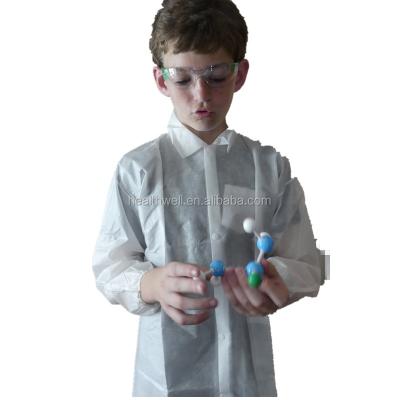 China Water Proof Non Woven 100% Polypropylene Lab Coat For Kids Working Class Children Lab Coat for sale