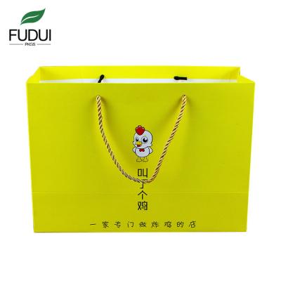 China Materials FUDUI STB02 Color Foldable Custom Whiteboard Food Delivery Packaging Handbag Recycled Paper Box for sale