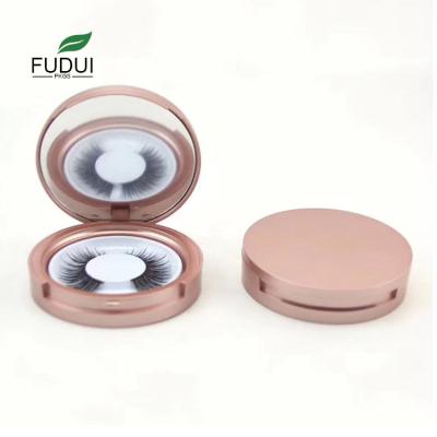 China FUDUI Recyclable JMH03 Two Layers Around Matte Rose Gold False Eyelash Storage Empty Plastic Cosmetic Box Box Custom Logo for sale