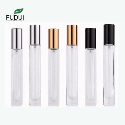 China FUDUI PWP04 Cosmetic Square Shaped Empty Liquid Bottle For Perfume Transparent Round 10ML Glass Spray Bottle for sale