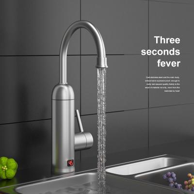 China Hotel Safety 304 Automatic Kitchen Faucet Water Brushed Basin Boil Heater Bath Faucet Hot And Cold Controller for sale