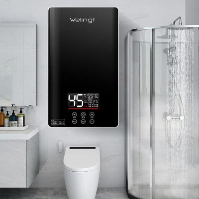 China Hotel Frequency Conversion Constant Temperature Touch Control Instant Shower 220V 6kw Electric Head Tankless Water Heater for sale