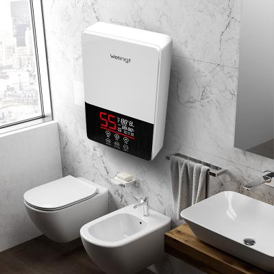 China 2021 Hotel Home Use White And Black Multi Pad Instant Heater Portable Electric Tankless Hot Water Heater With Remote Control for sale