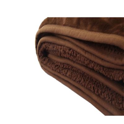 China Custom Printed Fire Retardant Solid Sherpa Fleece Thick Flaneel Throw Blanket for sale