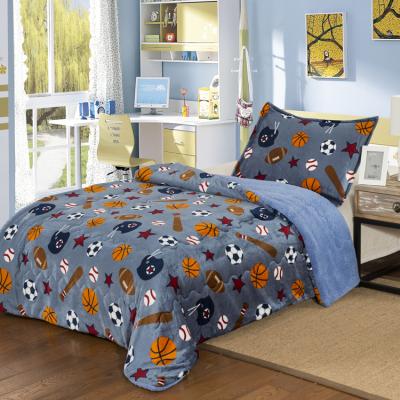 China 2021 Pastoral Printed Leaf Coral Velvet Floral Flannel No Pilling Fabric Bedding Set For Single Bed for sale