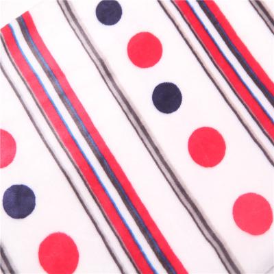 China 100%Polyester Fusible Printed Circle Striped Pattern Micro Coral Fleece Fabric For Blanket for sale