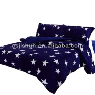 China 2021 100% Coral Fleece Bed Sets Anti-Static Printing/Printing Star Coral Fleece Blanket for sale